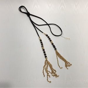Vie Boheme Lariat Necklace Madeline Elizabeth Gold Tone Chain Tassels